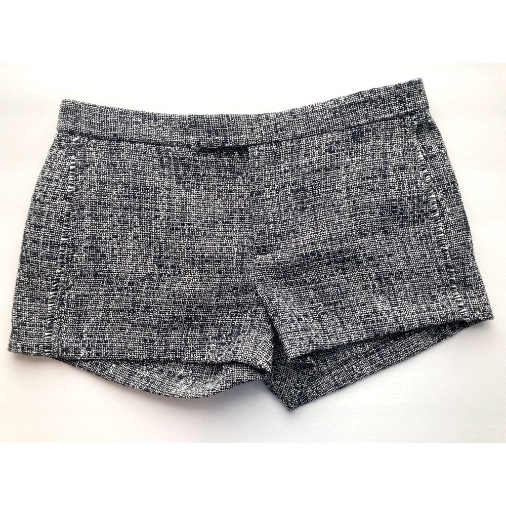 Fun Black Blue And White Chino Tweed Shorts Size 6
